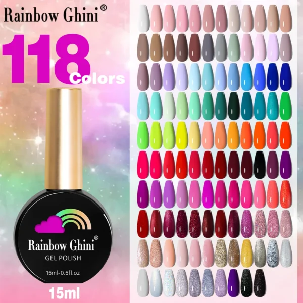 Acrylic Nails Kit With 118 Colors Gel Polish Long-Lasting