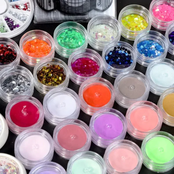 Acrylic Nails Kit With Powder, Glue, Lamp, Glitter, Tools, Tips - Image 4