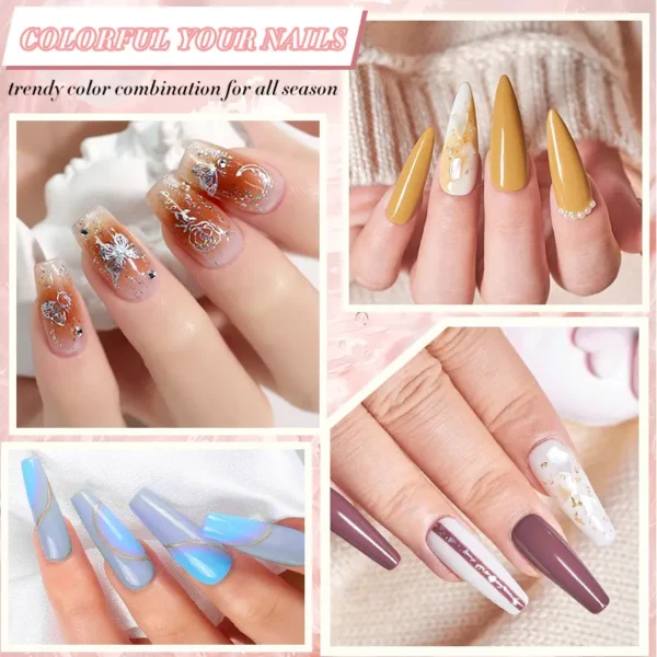 Acrylic Nails Kit Poly UV Gel Extension Set Nail Art Tools - Image 7