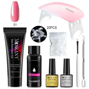 Acrylic Nails Kit Poly Gel Set With UV LED Lamp Extension Tools