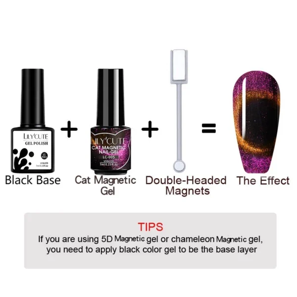 Acrylic Nails Kit 9D Rainbow Magnetic Gel Polish Set Tool - Image 6
