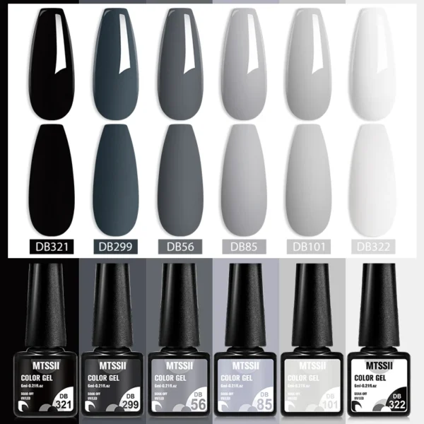 Acrylic Nails Kit: 2/6Pcs Blue Green Gel Polish Set, UV LED - Image 2