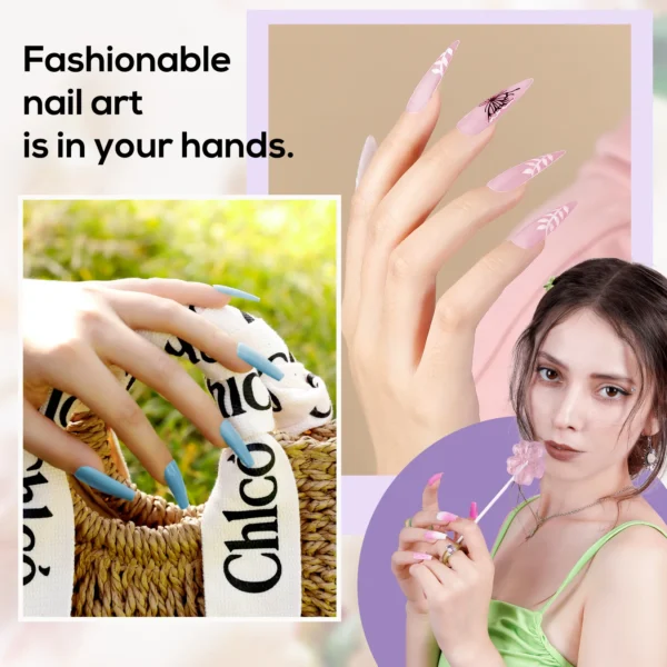 Acrylic Nails Kit with UV LED Lamp, 12 Colors Gel Set - Image 2
