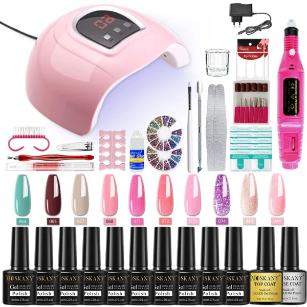 Acrylic Nails Kit 54W LED Lamp Electric Manicure Machine Set