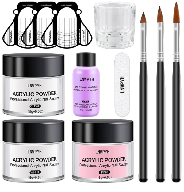 Acrylic Nails Kit Powder Liquid Monomer Manicure Art Tools Set - Image 7