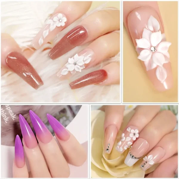 Acrylic Nails Kit With Powder, Glue, Lamp, Glitter, Tools, Tips - Image 3