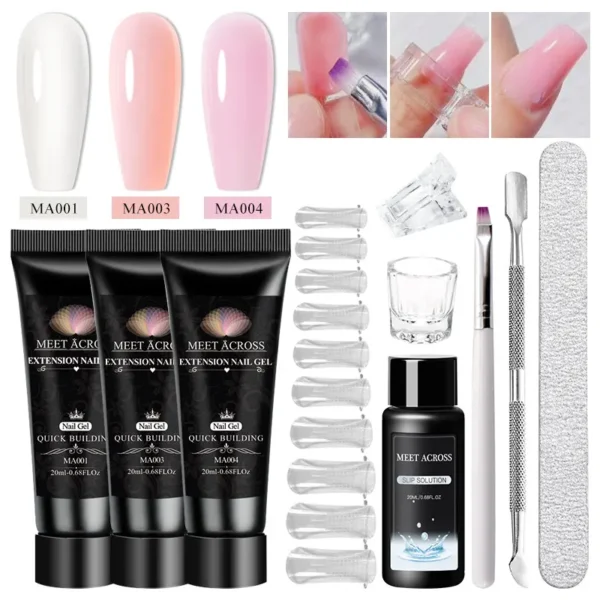Acrylic Nails Kit Quick Extension Gel Polish Nail Art Tools Set
