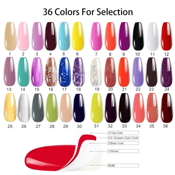 Acrylic Nails Kit Gel Polish Set With UV LED Lamp Dryer Tools - Image 11