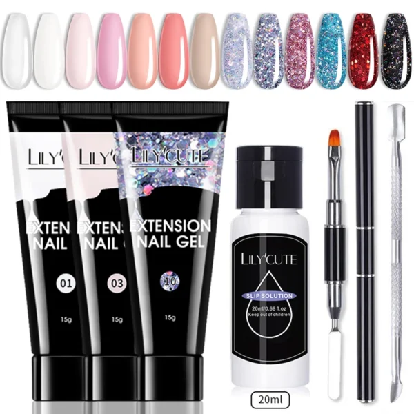 Acrylic Nails Kit With UV Gel, Extension & Nail Polish Set