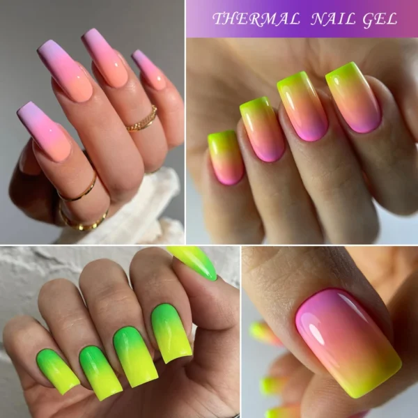 Acrylic Nails Kit Thermal Gel Polish Color Changing Winter Red Set - Image 4