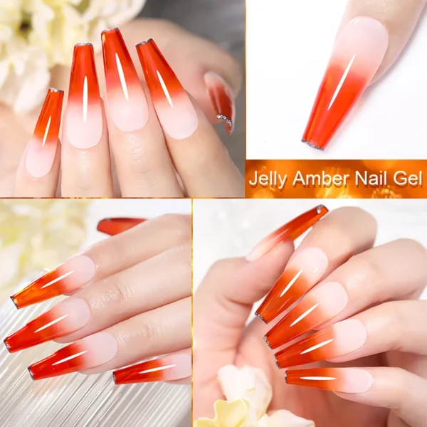 Acrylic Nails Kit 6Pcs Gel Polish Set Jelly Nude Soak Off Manicure - Image 4