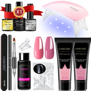 Acrylic Nails Kit Poly UV Gel Extension Set Nail Art Tools