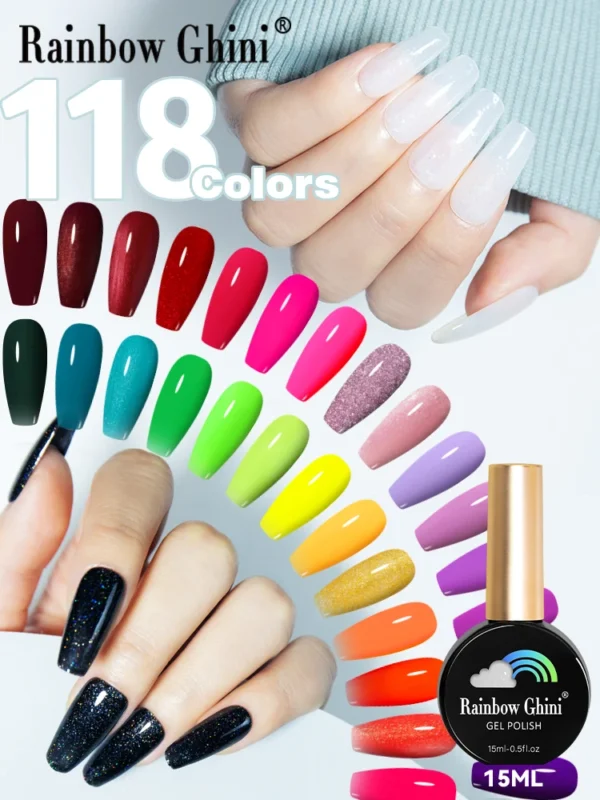 Acrylic Nails Kit With 118 Colors Gel Polish Long-Lasting - Image 5