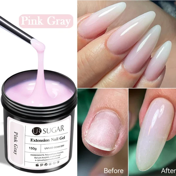 UR SUGAR 150g Nude Clear Gel - Acrylic Nails Kit - Image 3